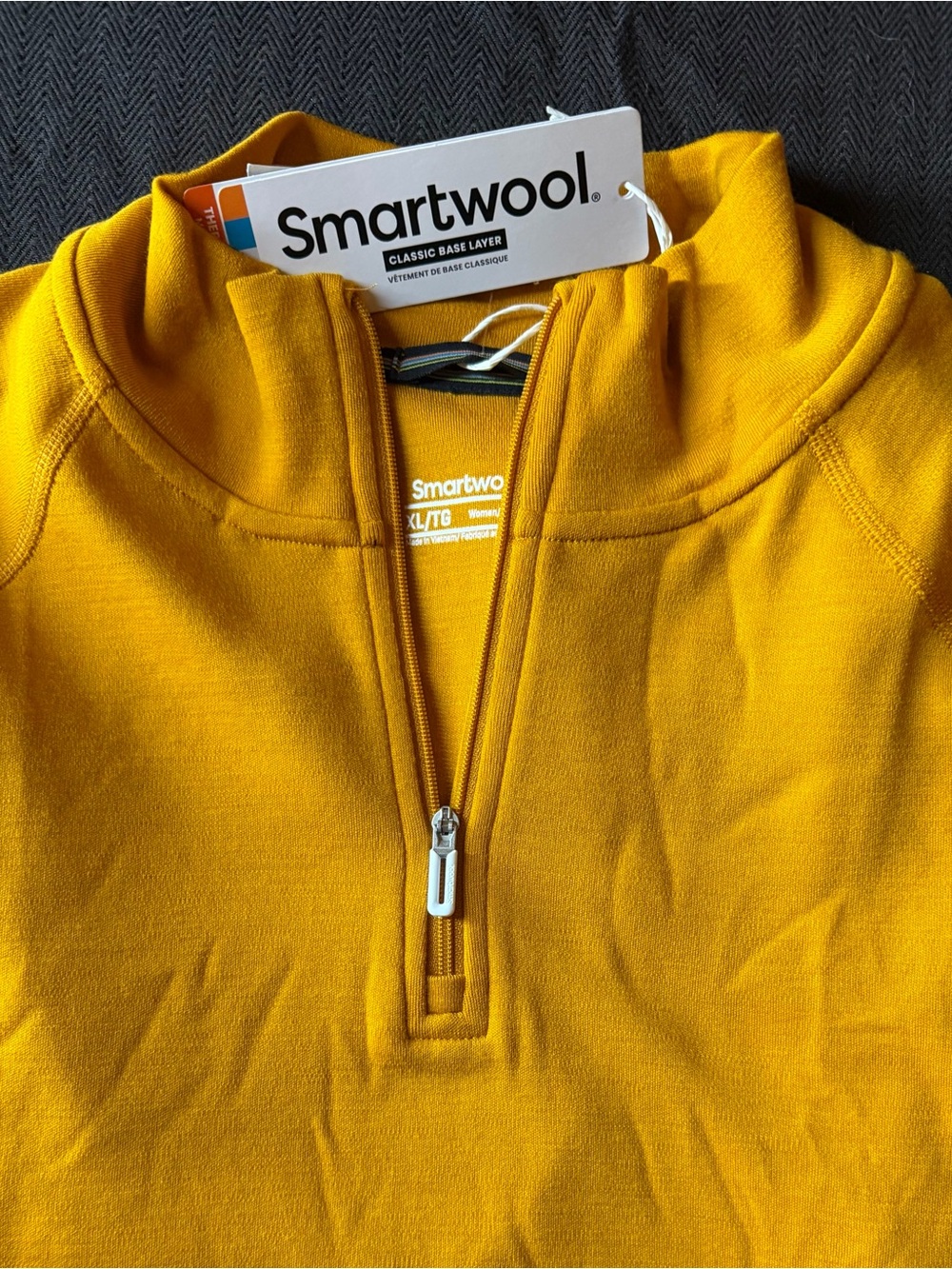 Smartwool Women’s Half-Zip Turtleneck Sweater — Mustard - Picture 7 of 9